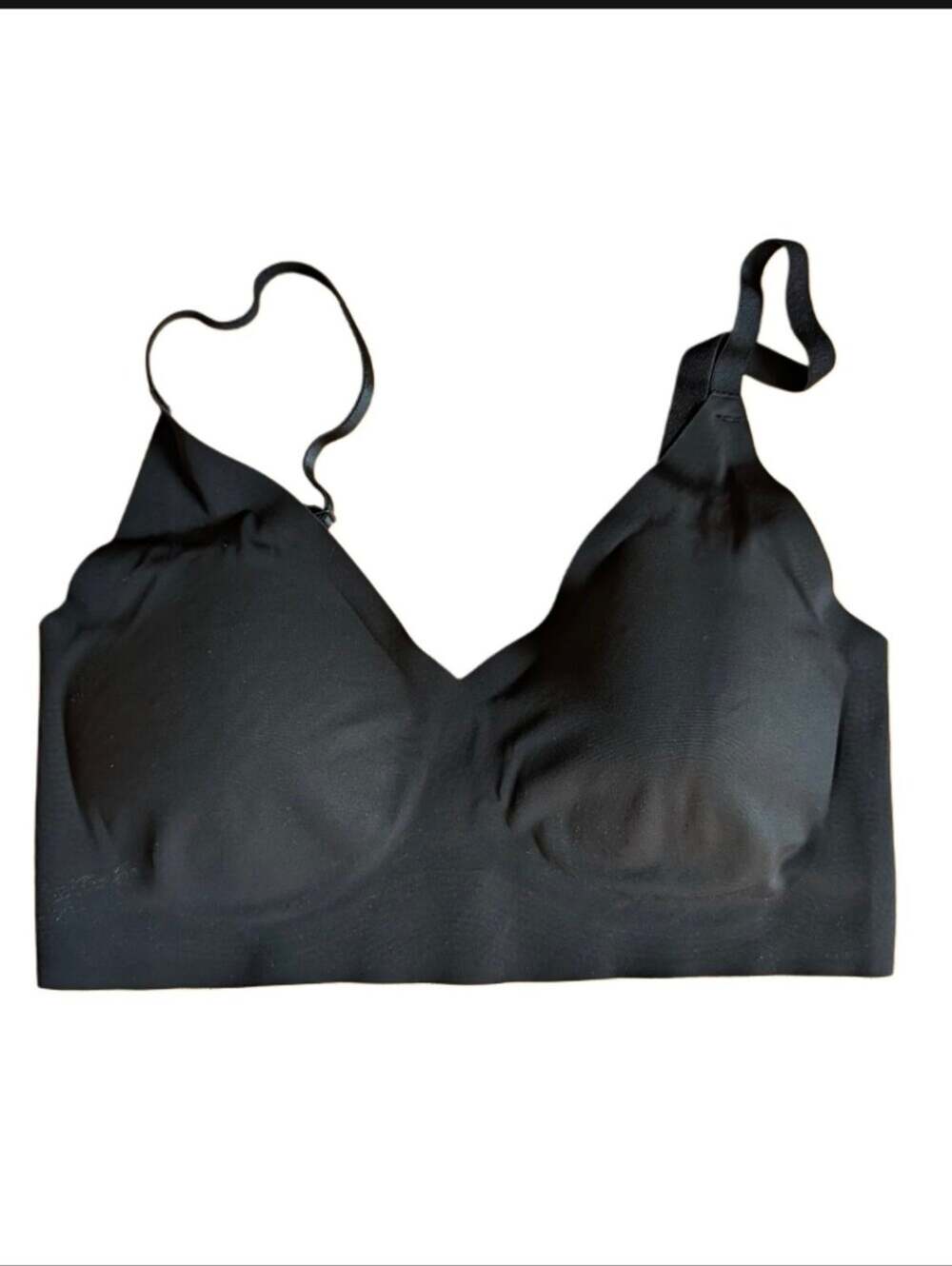 True & Co True Body Triangle Convertible Strap Wireless Black Comfort Bra Size M